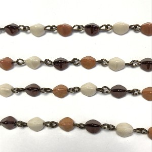 Beaded Chain Czech Glass Luster Pinch Bead