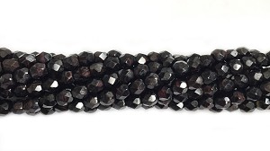 4mm Fire Polish - Jet/Brown