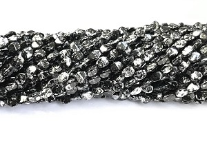 Jet/Silver Speckled Pinch Bead