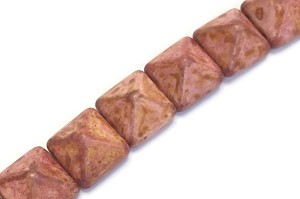 Matte Rose Travertine Two Hole Pyramid