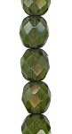 8mm Fire Polish - Transparent Olive