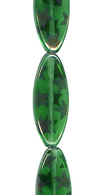 Transparent Sage Oval with Dark Silver Stars