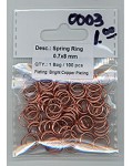 Bright Copper Copper Spring Ring - FDSR 07 0.7x8mm BC