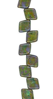 Peridot - Matte Travertine - Two Hole Tile Bead 