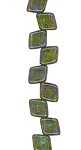 Peridot - Matte Travertine - Two Hole Tile Bead 