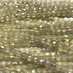 4mm Czech Fire Polish Beads - Antique Crystal AB Matte