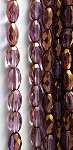 Lavender Crystal w Rose Gold Luster Faceted Flat Oval 12 x 6mm