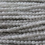 4mm Fire Polish - Bright White Crystal Marble