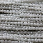 4mm Fire Polish - White Crystal Marble