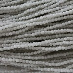 4mm Fire Polish - Matte White Crystal Marble
