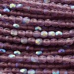 4mm Fire Polish - Matte Transparent Lt. Purple AB