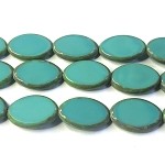 Turquoise Travertine Table Cut Oval