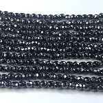 3mm Fire Polish - Hematite Luster Travertine
