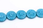 Ammonite Spiral, Light Blue Luster 1 strand