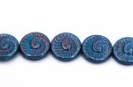 Ammonite Spiral, Slate Blue Iris 1 strand