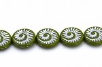Ammonite Spiral, Olive/Silver 1 strand