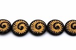 Ammonite Spiral, Jet/Gold 1 strand