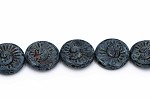 Ammonite Spiral, Jet Travertine 1 strand