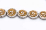 Ammonite Spiral, Matte White w/ Gold Wash, 1 strand