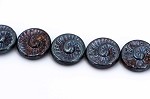 Ammonite Spiral, Jet Rainbow Iris 1 strand