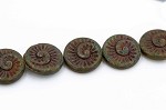 Ammonite Spiral, Aqua Travertine 1 strand