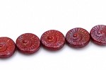 Ammonite Spiral, Red Rainbow Iris 1 strand
