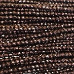 4mm Czech Fire Polish Beads - Jet Metallic Dark Red Copper