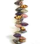 5 Color Travertine Luster Curved Dagger 13 x 6mm