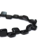 Jet - Two Hole Tile Bead