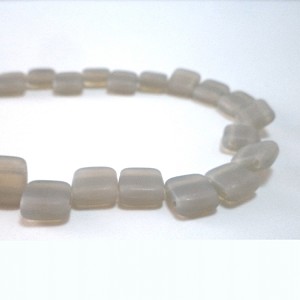 Grey - Matte Transparent - Two Hole Tile Bead