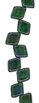 Green Travertine Two Hole Tile Bead