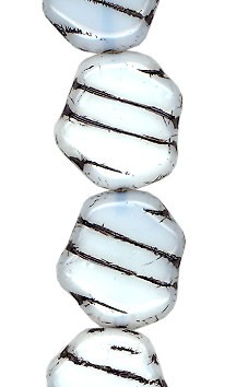 White Opal Ameba w/Black Lines