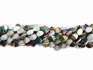 White Opal Vitrail Pinch Bead